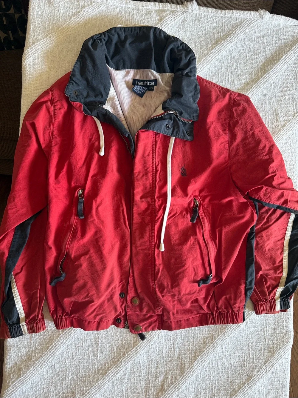 Nautica Red Jacket with Navy Trim